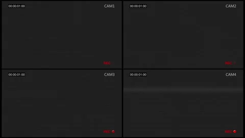 Cctv four screen with rec dot Stock Footage 89290375
