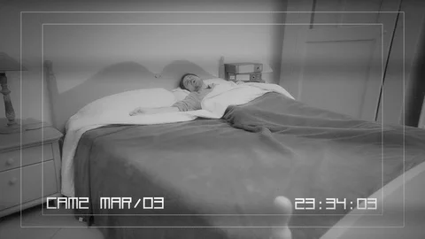 CCTV ghost reaction bed Stock Footage 86681552