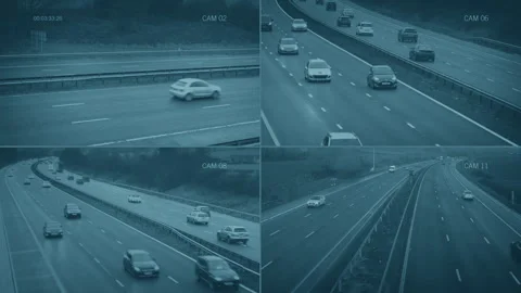 CCTV Highway Roads Split Screen Video stock 321638600