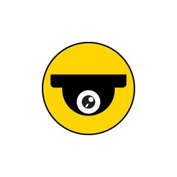 CCTV icon, security video round  camera surveillance with eye.  Stock Illustration