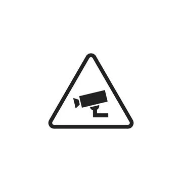 CCTV icon. Security warning sign. Video camera symbol, isolated concept in .. Stock Illustration