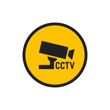 CCTV icon set. Security camera illustration symbol. Safety video sign, warn.. Stock Illustration