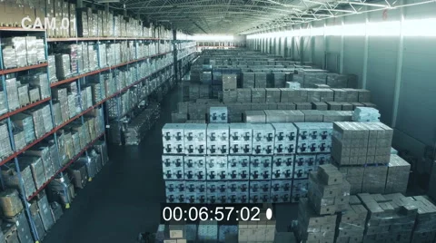 CCTV inside Logistic Warehouse Stock Footage 54444617