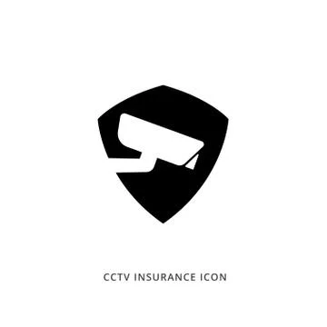 CCTV inside a shield icon. Isolated Vector Illustration Stock Illustration