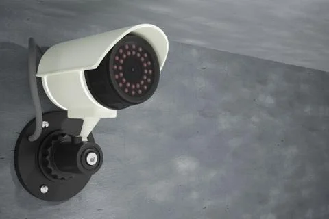 CCTV installed on a cement wall. Stock Illustration