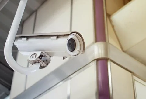 CCTV installed on top for security checks Stock Photos