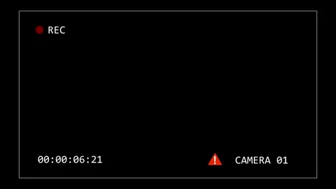 CCTV Interface Overlay on Black Background Cam 1 Vidéo 321303604