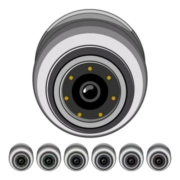 Cctv ip camera cartoon vector graphic Stock Illustration