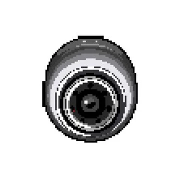 Cctv ip camera pixel art vector illustration Stock Illustration