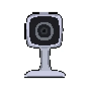 Cctv ip camera pixel art vector illustration 스톡 일러스트