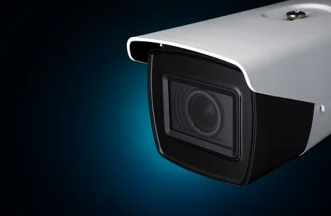 CCTV , ip camera Security on dark neon light Stock Photos