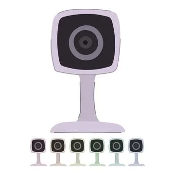 Cctv ip camera vector cartoon graphic Stock Illustration
