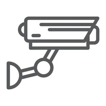 CCTV line icon, security and monitoring, surveillance camera sign, vector Stock Illustration