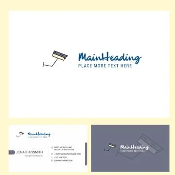 CCTV  Logo design with Tagline &amp; Front and Back Busienss Card Template. Vecto Stock Illustration