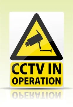 Cctv in operation sign Stock Illustration
