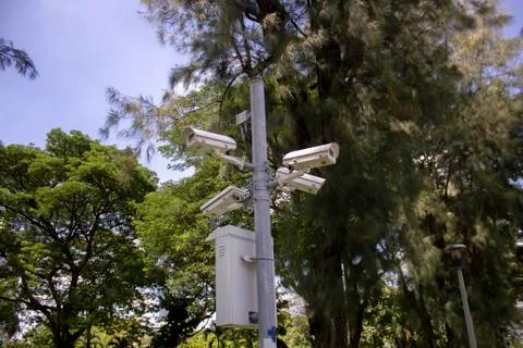 CCTV in the park Stock Photos