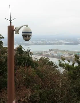 CCTV on pole Stock Photos