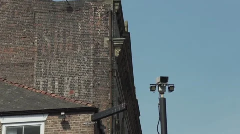 Cctv security camera against old building in city 스톡 동영상 67204829