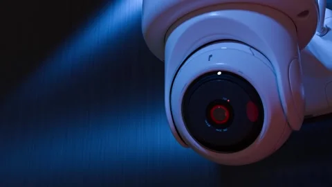 Cctv Security Camera in dark area with Motion sensor. Video stock 302932759