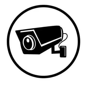 CCTV Security camera flat  icon Stock Illustration