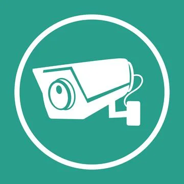 CCTV Security camera flat vector icon Stock Illustration