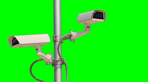 CCTV Security Camera Green Screen (pan shot) Stock Footage 49613356