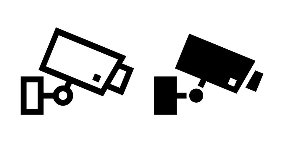 CCTV Security Camera Icon Template Illustration Design. Flat design style. Stock Illustration