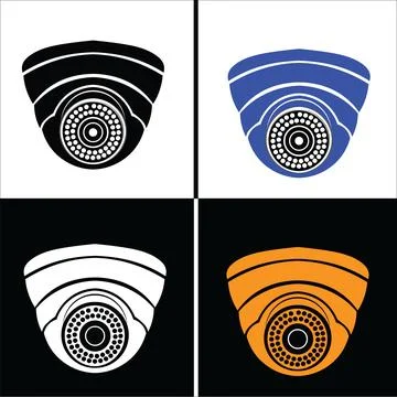 CCTV security camera icons set. Stock Illustration