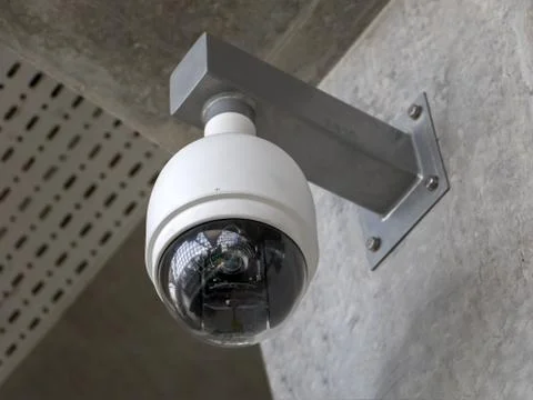 CCTV security camera inside the airport terminal. Stock Photos