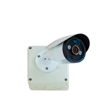 CCTV security camera isolate with clipping path Stock Photos