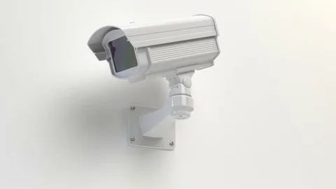 CCTV security camera isolated on white background Stock Footage 74021329