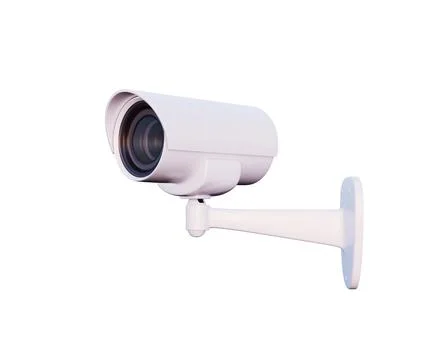 CCTV security camera isolated on white background, 3d render Illustrazione stock