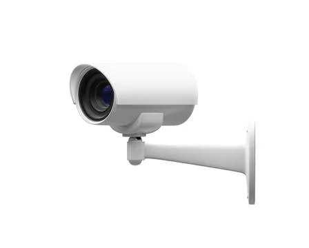 CCTV security camera isolated on white background, 3d render Illustrazione stock