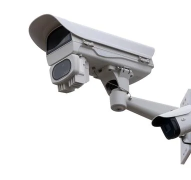 CCTV Security camera isolated white background. Illustrazione stock