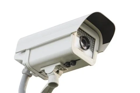 CCTV Security camera isolated white background. Stock Photos
