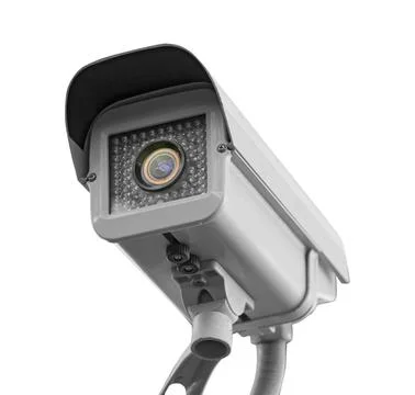 CCTV Security camera isolated white background. Stock Photos