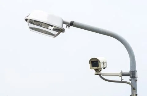 Cctv security camera with lamppost Stock-Fotos