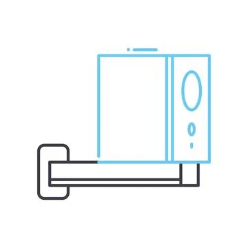 CCTV security camera line icon, outline symbol, vector illustration, concept Stock Illustration