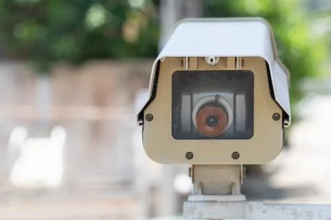 Cctv security camera or home surveillance cameras video protection safety sys Stock Photos