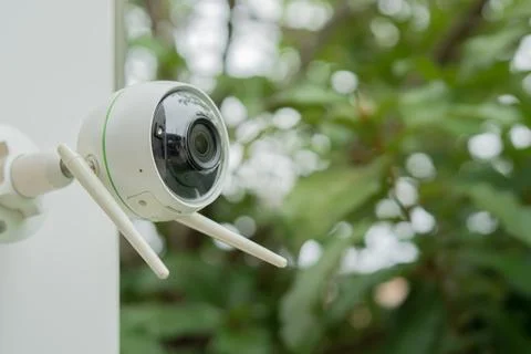 CCTV Security Camera or surveillance system. Security camera installed in t.. Stock Photos