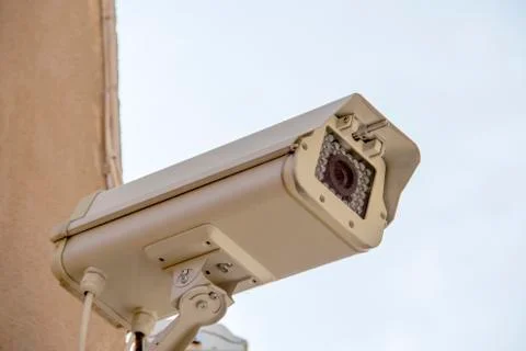 Cctv security camera at plaza Stock Photos