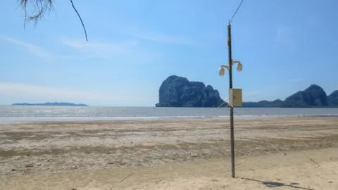 Cctv security camera with pole at Pak Meng Beach Trang province,Thailand Stock-Fotos