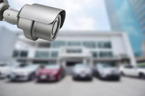 CCTV Security Camera protect your car concept. Foto stock