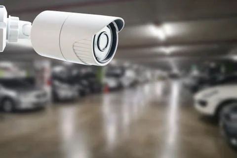 CCTV Security Camera protect your car concept. Security surveillance Foto stock