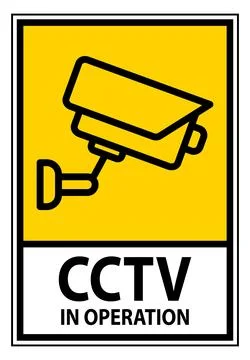 CCTV Security Camera Sign Indicating Surveillance in Operation Area Stock Illustration