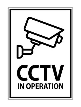 CCTV Security Camera Sign Indicating Surveillance in Operation Stock Illustration