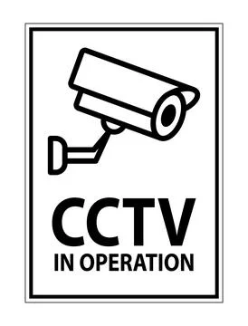 CCTV Security Camera Sign Indicating Surveillance in Operation for Safety 스톡 일러스트