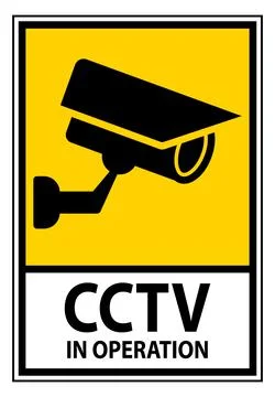 CCTV Security Camera Sign for Surveillance and Safety Precautions 스톡 일러스트