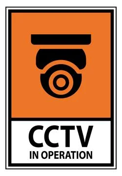 CCTV Security Camera Sign for Surveillance Safety and Protection Measures Stock Illustration
