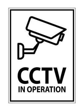 CCTV Security Camera Sign for Surveillance Monitoring and Safety Awareness Stock Illustration